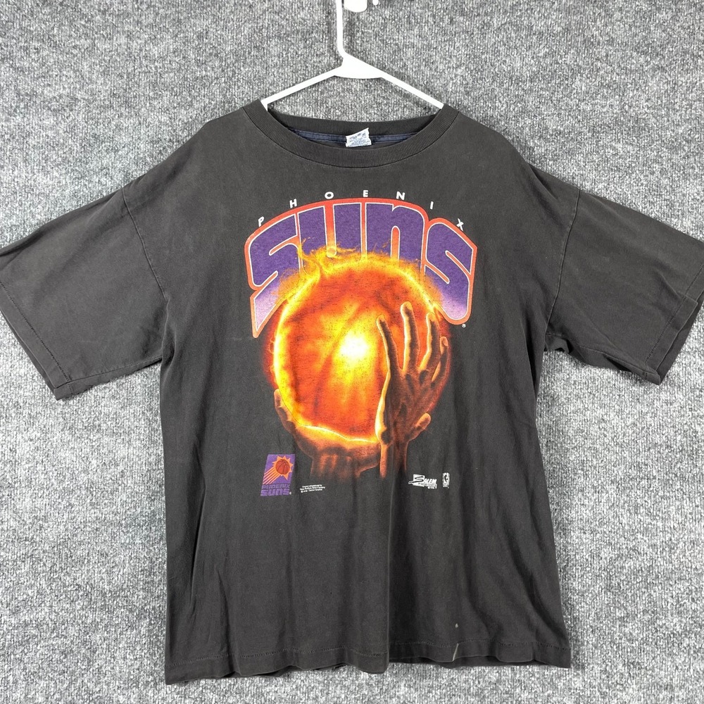 VTG Phoenix Suns T Shirt Mens XL Black Single Stitch 90s Salem NBA Basketball